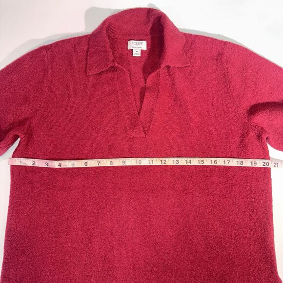 J. Crew Sweater Polo Collared Extra Soft Yarn Pullover Burgundy Women Medium - Picture 5 of 10